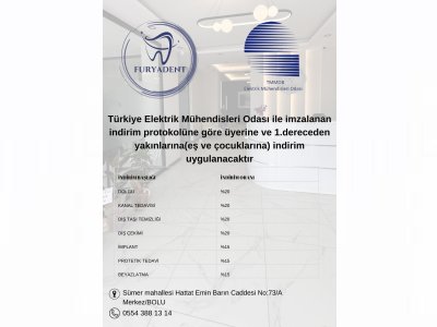 EMO BOLU TEMSİLCİLİĞİMİZ İLE FURYADENT ARASINDA PROTOKOL ANLAŞMASI İMZALANDI