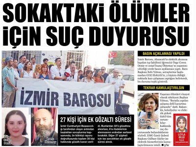 SOKAKTAKİ ÖLÜMLER İÇİN SUÇ DUYURUSU (YENİ İZMİR)