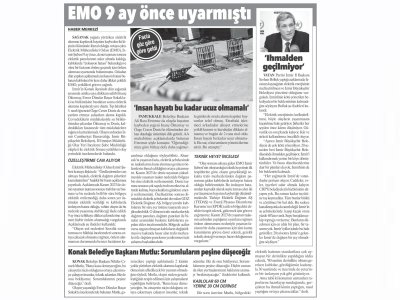 EMO 9 AY ÖNCE UYARMIŞTI (AYDINLIK)