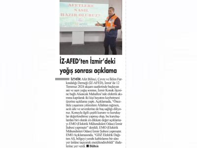 İZ-AFED`TEN İZMİR`DEKİ YAĞIŞ SONRASI AÇIKLAMA (İLKSES)