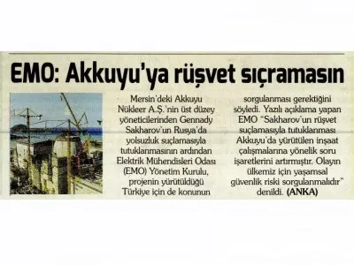 EMO: AKKUYU`YA RÜŞVET SIÇRAMASIN (KORKUSUZ)