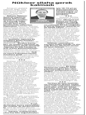 NÜKLEER SİLAHA GEREK KALMADI (ÖZGÜR GÜRBÜZ-BİRGÜN)
