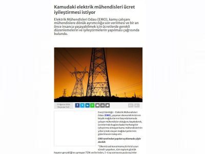 KAMUDAKİ ELEKTRİK MÜHENDİSLERİ ÜCRET İYİLEŞTİRMESİ İSTİYOR  (ENERJİGUNLUGU.NET)