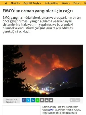 EMODAN ORMAN YANGINLARI İÇİN ÇAĞRI (ENERJİGUNLUGU.NET)