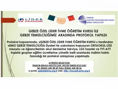 GEBZE ÖZEL LİDER İVME ÖĞRETİM KURSU İLE GEBZE TEMSİLCİLİĞİMİZ ARASINDA PROTOKOL YAPILDI