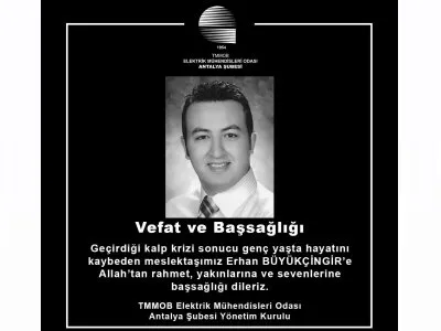 ODAMIZ 41986 SİCİL NO`LU ÜYESİ ERHAN BÜYÜKÇİNGİR VEFAT ETMİŞTİR