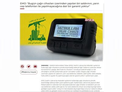 EMO: `BUGÜN ÇAĞRI CİHAZLARI ÜZERİNDEN YAPILAN BİR SALDIRININ, YARIN CEP TELEFONLARI İLE YAPILMAYACAĞINA DAİR BİR GARANTİ YOKTUR` (ANKAHABER.NET)