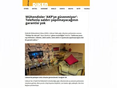 MÜHENDİSLER AKPYE GÜVENMİYOR: TELEFONLA SALDIRI YAPILMAYACAĞININ GARANTİSİ YOK (DİKEN.COM.TR)