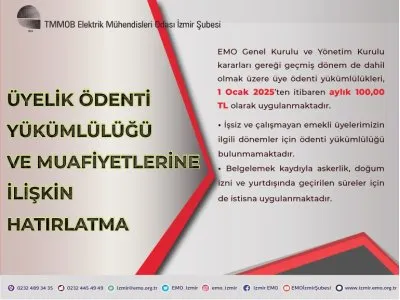 ÜYELİK ÖDENTİ YÜKÜMLÜLÜĞÜ HATIRLATMASI
