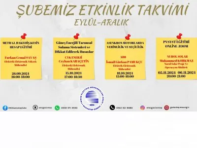 ŞUBEMİZ ETKİNLİK TAKVİMİ YAYINDA