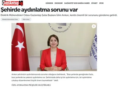 ŞUBE BAŞKANIMIZ İSLİM ARIKAN`IN `BİR ŞEHİRDE AYDINLATMANIN SIRRI` KONULU BASIN AÇIKLAMASI