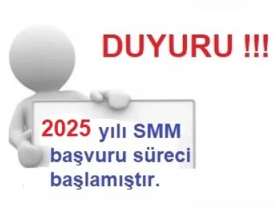 2025 YILI SMM-BT BELGE BAŞVURULARI ALINMAYA BAŞLANMIŞTIR.