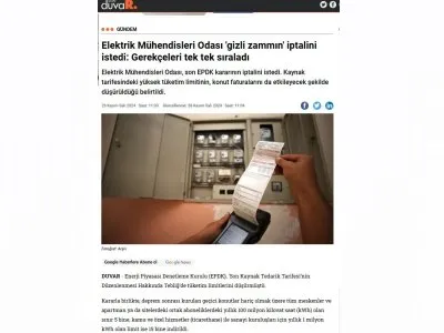ELEKTRİK MÜHENDİSLERİ ODASI `GİZLİ ZAMMIN` İPTALİNİ İSTEDİ: GEREKÇELERİ TEK TEK SIRALADI (GAZETEDUVAR.COM.TR)
