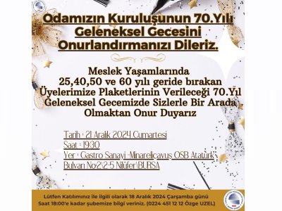 GELENEKSEL EMO GECESİ VE PLAKET TÖRENİ