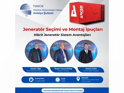 TEKNİK SEMİNER: JENERATÖR SEÇİMİ VE MONTAJ İPUÇLARI