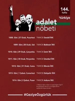 GEZİ DAVASI ADALET NÖBETİNİN 1008. GÜNÜ TMMOB DENİZLİ İKK`DA YAPILDI