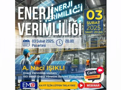 ÇEVRİMİÇİ SEMİNER: <B>ENERJİ VERİMLİLİĞİ</B>