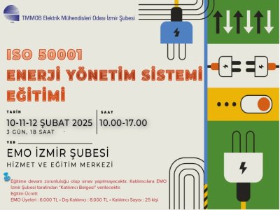 ISO 50001 ENERJİ YÖNETİM SİSTEMİ EĞİTİMİ - <B>ONLİNE KAYIT</B>