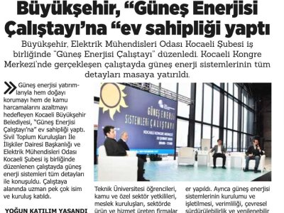 GEBZE YENİGÜN: BÜYÜKŞEHİR, `` GÜNEŞ ENERJİSİ ÇALIŞTAYI`NA EV SAHİPLİĞİ YAPTI