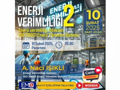 ÇEVRİMİÇİ SEMİNER: <B>ENERJİ VERİMLİLİĞİ 2</B>