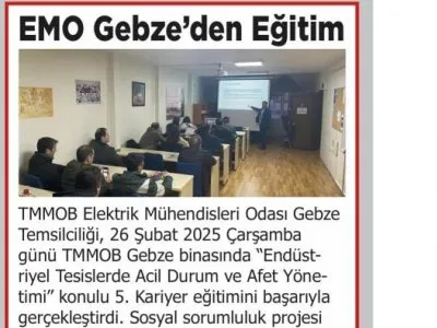 YENİ HABER ``EMO GEBZE`DEN EĞİTİM``
