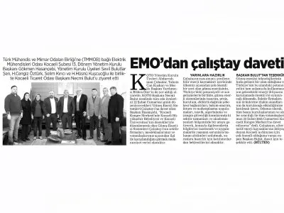 DEMOKRAT KOCAELİ: `` EMO`DAN ÇALIŞTAY DAVETİ ``