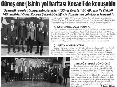 GÖLCÜK HABER: ``GÜNEŞ ENERJİSİNİN YOL HARİTASI KOCAELİ`DE KONUŞULDU``