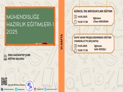 2025 MÜHENDİSLİĞE HAZIRLIK SEMİNERLERİ