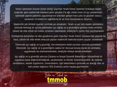 ÇAYIRHAN`DA MADEN KAZASI: İŞÇİ SAĞLIĞI VE İŞ GÜVENLİĞİ YALNIZCA BİR MEVZUAT KONUSU DEĞİLDİR
