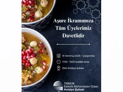 GELENEKSEL AŞURE İKRAMIMIZA TÜM ÜYELERİMİZ DAVETLİDİR