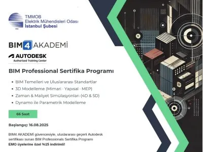 BIM PROFESSİONALS SERTİFİKA PROGRAMI  EMO ÜYELERİNE ÖZEL %15 İNDİRİM!