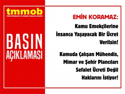 KAMUDA ÇALIŞAN MÜHENDİS, MİMAR VE ŞEHİR PLANCILARI SEFALET ÜCRETİ DEĞİL HAKLARINI İSTİYOR!