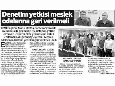 MESLEK ODALARI YETKİYİ GERİ İSTEDİ (HEDEF HALK, 12.08.2025)
